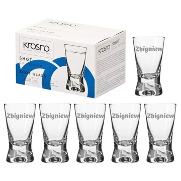 Kieliszki DO WÓDKI 25ML KROSNO GRAWER IMIĘ I LOGO