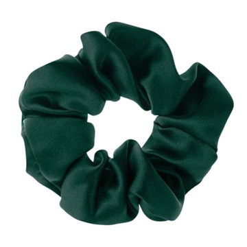 Jedwabna scrunchie ALMANIA - butelkowa zieleń
