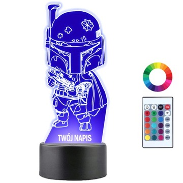 Lampka Nocna LED 3D Mandalorian Grawer Prezent