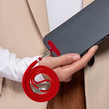 Smycz do telefonu Nylon Uniwersalna czerwona