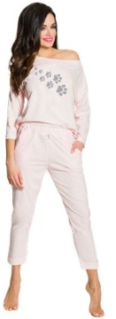 СПОРТИВНАЯ СВОБОДНАЯ ЖЕНСКАЯ ПИЖАМА, ДЛИННЫЙ РУКАВ, НОГИ M