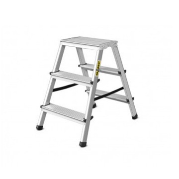 Лестница двусторонняя, 3 ступени, алюминий, 125 кг.