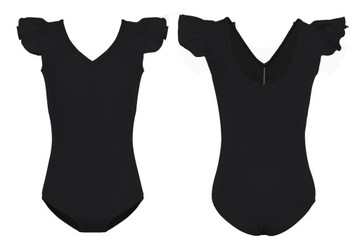 БАЛЕТНОЕ БОДИ БАЛЕТНЫЙ НАряд, Оборки, ЧЕРНЫЙ 150