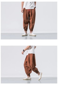 Spring Men Loose Harem Pants Chinese Linen Sweatpa