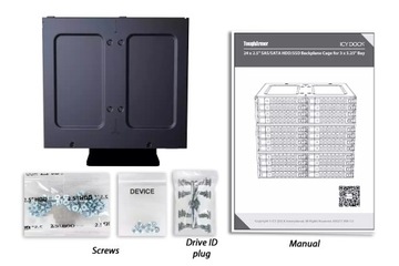 ICY DOCK Прочный корпус для жестких дисков/твердотельных дисков SAS/SATA размером 24 x 2,5 дюйма для 3 x 5 отсеков