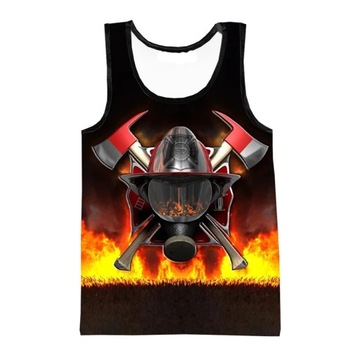 Koszulka bez rękawów 3D Print Firemen Graphic