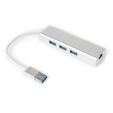 Мультипорт USB на 3 USB + RJ45 SPU-M06 серебристый
