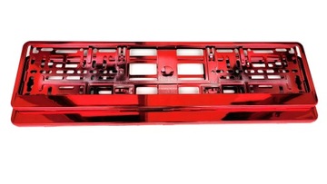 Ramki do tablic rejestracyjnych AUDI BMW METALIZOWANE CHROM CZERWONE