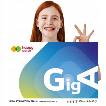 HAPPY COLOR BLOK BIAŁY DLA DZIECI RYSUNKOWY A2