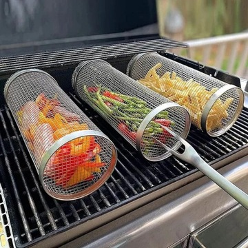 KOSZYK GRILL SIATKA OBROTOWA DO PIEKARNIKA LODÓWKI OBRACANY POJEMNIK KRATKA