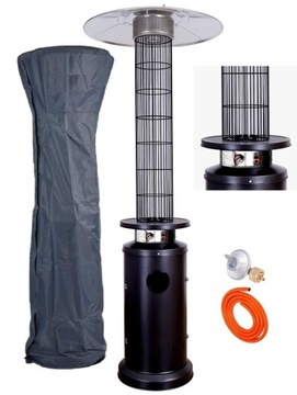 Газовый зонтичный излучающий садовый обогреватель 14 кВт, ЧЕРНАЯ КРЫШКА