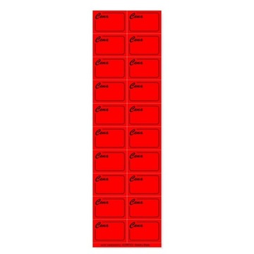 CENÓWKI SAMOPRZYLEPNE CF20 34x23mm 400szt czerwone
