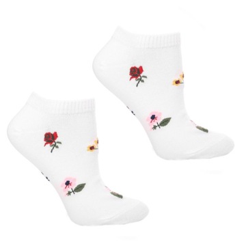 3x Ponožky Dámske Členkové Ponožky Bavlnené v Kvety Očarujúce MORAJ 38-41