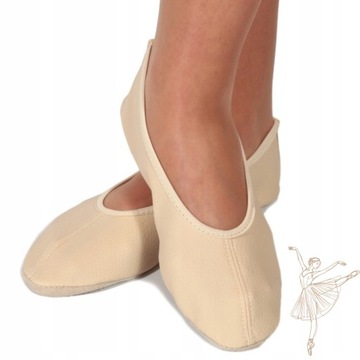BALETKI BALERINKI Do Tańca TANIEC FITNESS RYTMIKA 39 BEŻOWE