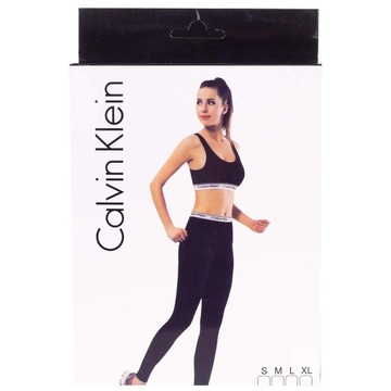 Damski komplet sportowy BAWEŁNA biustonosz + legginsy CALVIN KLEIN czarny S