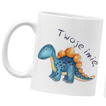 Kubek z IMIENIEM IMIĘ dla dziecka dinozaur dino