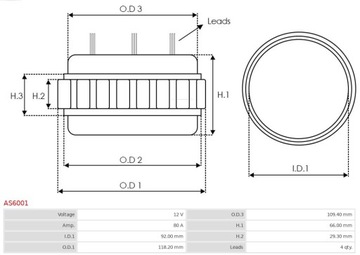 ОБМОТКА ГЕНЕРАТОРА AS-PL