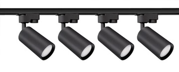 4x lampa jednofazowa gu10 LED + 2m szyny czarnej