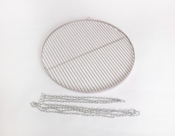 Solidny ruszt nierdzewny 70cm INOX + łańcuchy