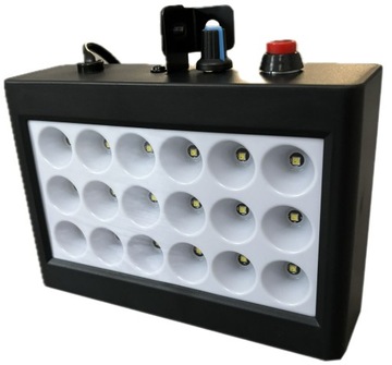 СТРОБОСКОП ДИСКОТЕЧНЫЙ РЕФЛЕКТОР 18 СВЕТОДИОДОВ SMD СИЛЬНЫЙ БЕЛЫЙ СВЕТ ЗВУКОВОЙ ДАТЧИК