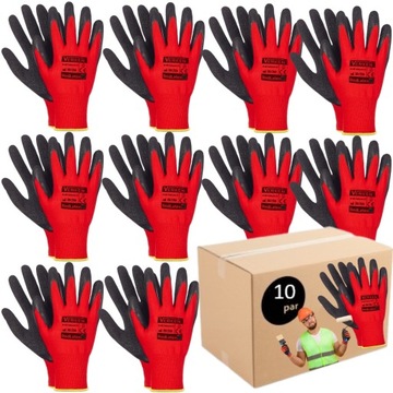 10x Rękawice Rękawiczki Robocze Mocne REDLATEX R 7