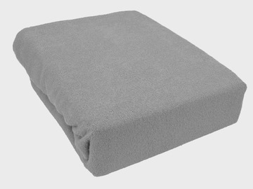 Prześcieradło frotte z gumką 180x200 szare GRUBE