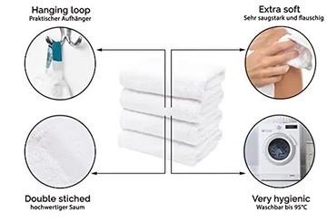 ZOLLNER Полотенца для отелей, 4 шт., белые, 50x100 см,