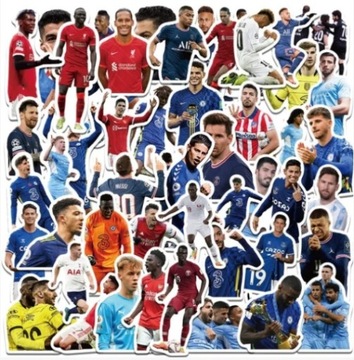 Naklejki Futbol Piłkarze Mbappe Messi Pogba 50 sztuk MIX