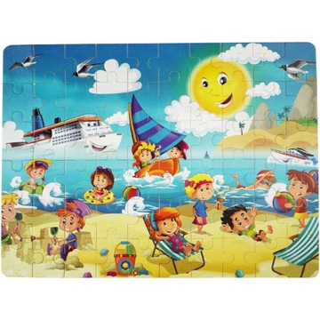 Układanka puzzle dla dzieci 40 el. plaża morze