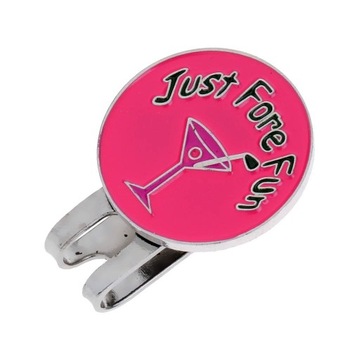 Alloy Golf Ball Marker With Golf Hat Clip Various Patterns Rose Red