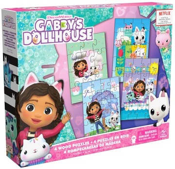 KOCI DOMEK GABI ZESTAW GIER 3W1 DOMINO POP-UP I DREWNIANE PUZZLE UKŁADANKI