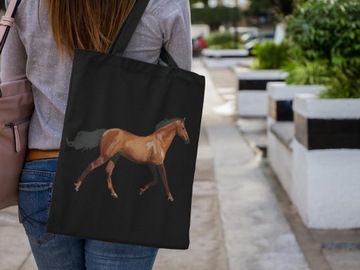 TORBA GRUBA WYTRZYMAŁA NADRUK KOŃ RÓŻNE NAPISY