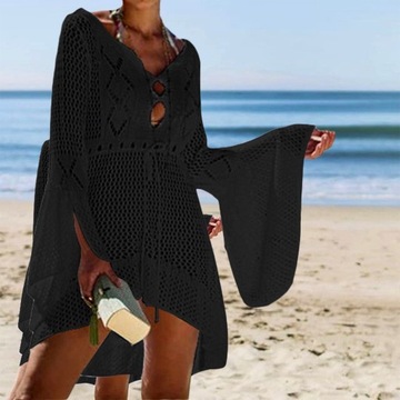 ПЛЯЖНАЯ ТУНИКА ЛЕТНЕЕ ПЛАТЬЕ КРУЖЕВНОЕ С ВЫРЕЗОМ