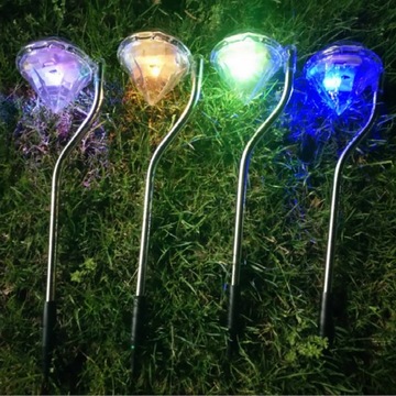 4x SOLAR DIAMOND LED COLD + садовая лампа RGB