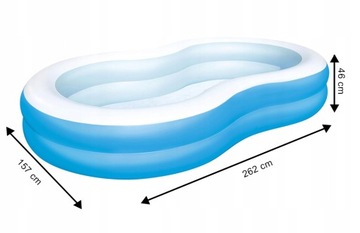BASEN DMUCHANY RODZINNY BESTWAY 54117 DLA DZIECI 262x157 cm NIEBIESKI
