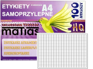Arkusze A4 etykiety samoprzylepne 9x15mm /100 ark