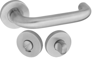 Klamka do drzwi szyld okr. INOX SS304 Stal Nierdzewna +szyld WC