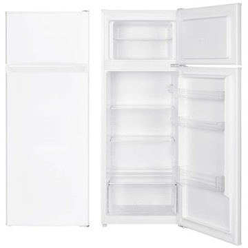 LODÓWKA CHŁODZIARKO-ZAMRAŻARKA 206L LED 143cm Z GÓRNĄ ZAMRAŻARKĄ BIAŁA