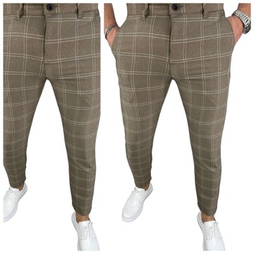 Spodnie wizytowe podwójna krata s-1 fashionmen2 r. 44