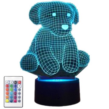 LAMPKA nocna 3D LED kolory pilot MIŚ MISIO R12