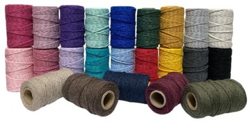 Нитка хлопковая макраме 5мм 100м хаки