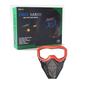 КРАСНАЯ ЗАЩИТНАЯ БОЕВАЯ МАСКА ДЛЯ НЕРФ-БИТВ