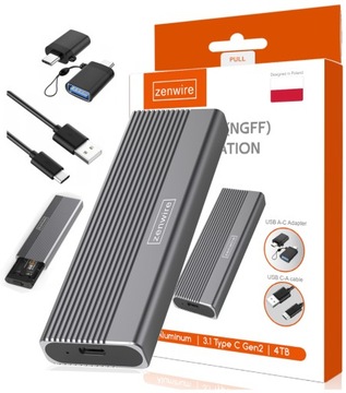 Obudowa Dysku SSD m2 SATA NGFF USB-C USB 3.0 Kieszeń na dysk Adapter m.2