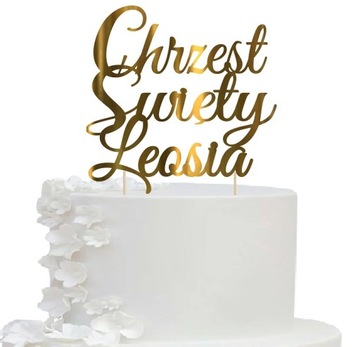 STAND TOPPER dekoracja na tort CHRZEST Sw. + IMIĘ