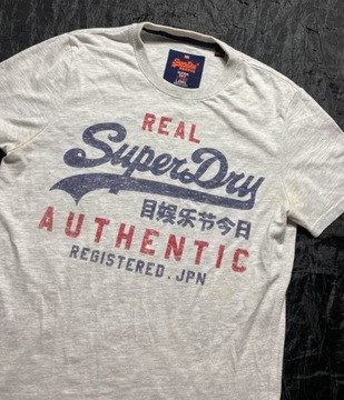 Superdry Super DRY REAL JAPAN/oryginalny szary T SHIRT /M