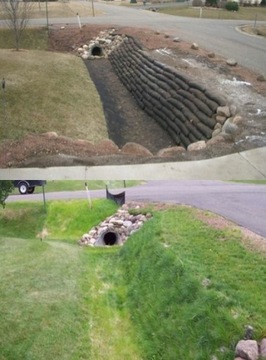 Мешки из нетканого геотекстиля для строительства подпорной стенки