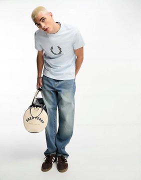 FRED PERRY T-SHIRT Z NADRUKIEM KRÓTKI RĘKAW L