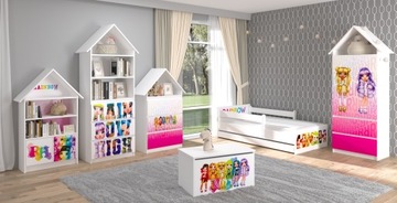 Komplet MEBLI dziecięcych łóżko MAX 160x80 ZESTAW 6 el. RAINBOW HIGH
