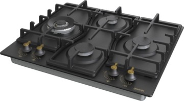 Комплект Gorenje black RETRO Духовой шкаф + газовая варочная панель + вытяжка + микроволновая печь