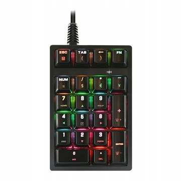 K21 Mini Numpad 21 klawiszy Plastikowy USB-C RGB